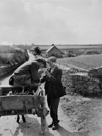 FARMERS CHAT HORSE AND CART